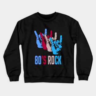 80s Rock Vintage 80s Band Rock Hand Crewneck Sweatshirt